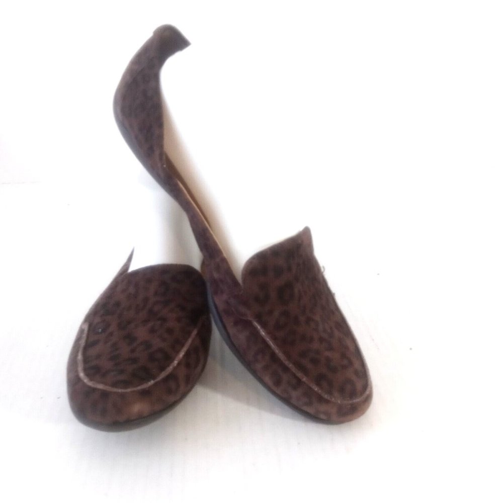 Women's E 360 by Easy Spirit Jeyden 10M Brown Animal Print Leather Loafers Shoes